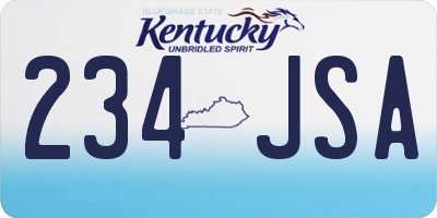 KY license plate 234JSA
