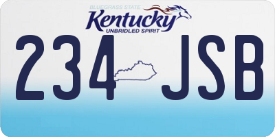 KY license plate 234JSB