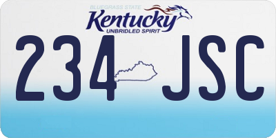 KY license plate 234JSC