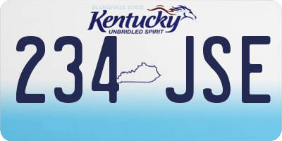 KY license plate 234JSE