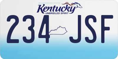 KY license plate 234JSF