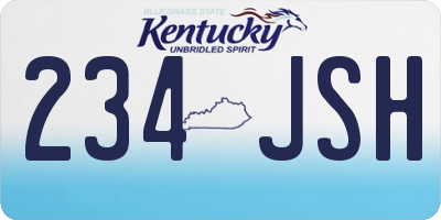 KY license plate 234JSH