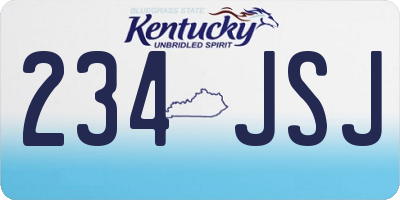 KY license plate 234JSJ