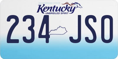 KY license plate 234JSO