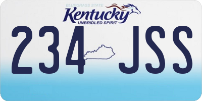 KY license plate 234JSS