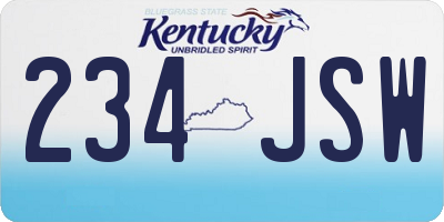 KY license plate 234JSW