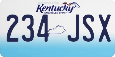 KY license plate 234JSX