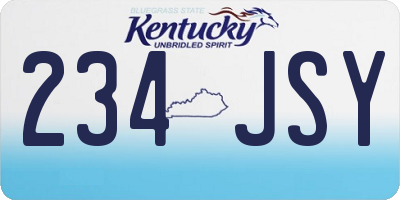 KY license plate 234JSY