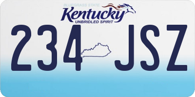 KY license plate 234JSZ