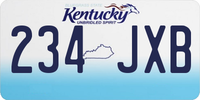 KY license plate 234JXB
