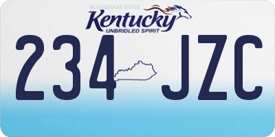 KY license plate 234JZC