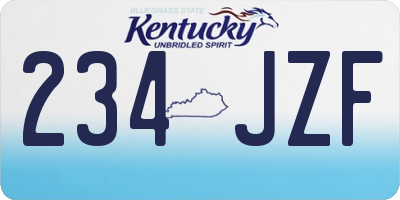 KY license plate 234JZF