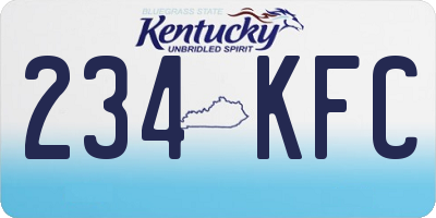 KY license plate 234KFC