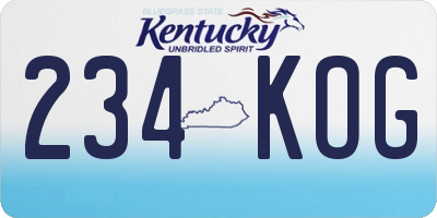 KY license plate 234KOG