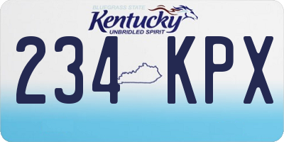 KY license plate 234KPX