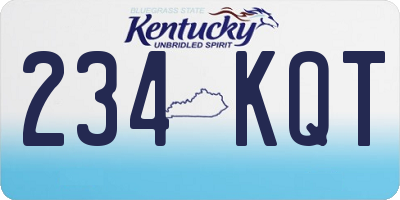 KY license plate 234KQT