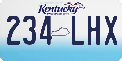 KY license plate 234LHX