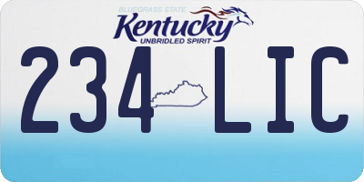 KY license plate 234LIC