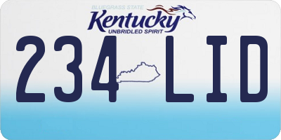 KY license plate 234LID