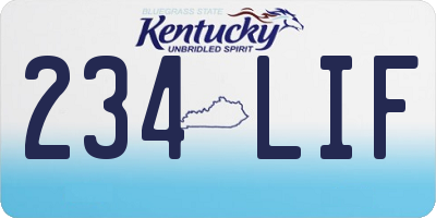 KY license plate 234LIF