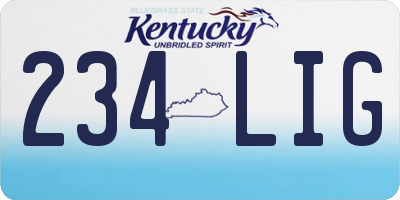 KY license plate 234LIG
