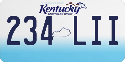 KY license plate 234LII