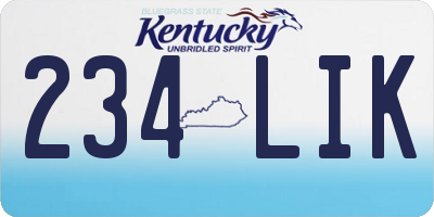 KY license plate 234LIK