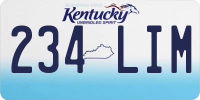 KY license plate 234LIM