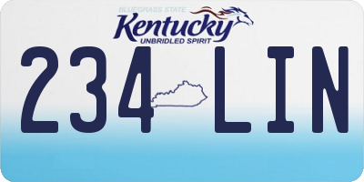 KY license plate 234LIN