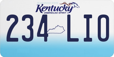 KY license plate 234LIO