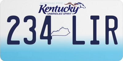 KY license plate 234LIR