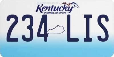 KY license plate 234LIS