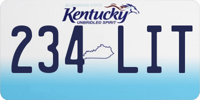 KY license plate 234LIT