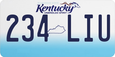 KY license plate 234LIU