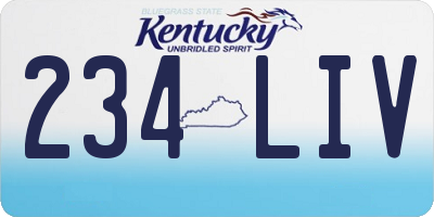KY license plate 234LIV