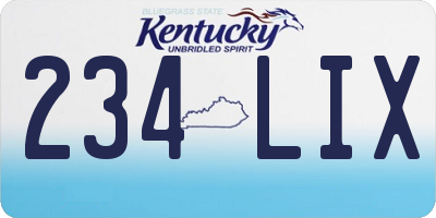 KY license plate 234LIX