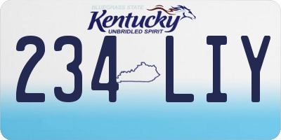 KY license plate 234LIY