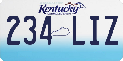 KY license plate 234LIZ