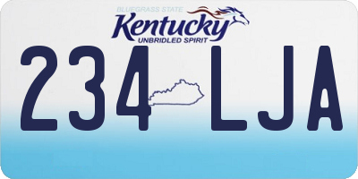 KY license plate 234LJA