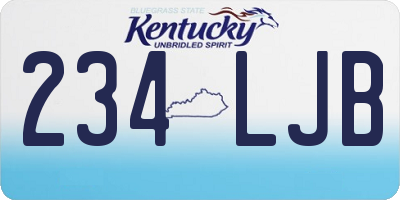 KY license plate 234LJB