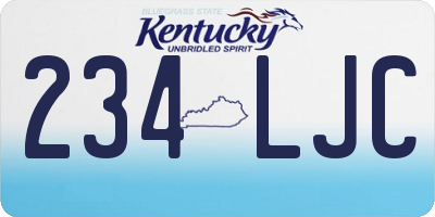 KY license plate 234LJC