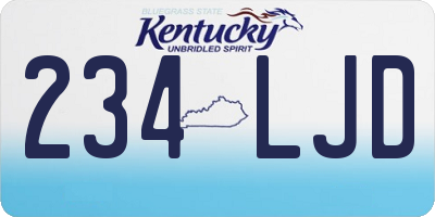 KY license plate 234LJD