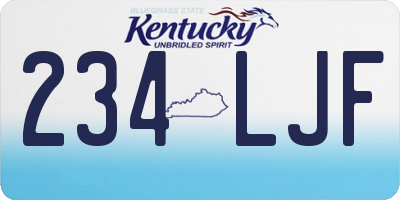 KY license plate 234LJF