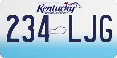 KY license plate 234LJG
