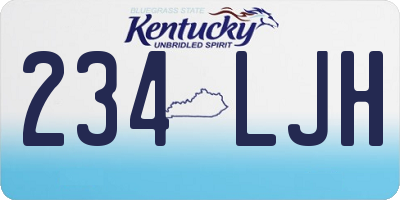 KY license plate 234LJH