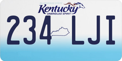 KY license plate 234LJI