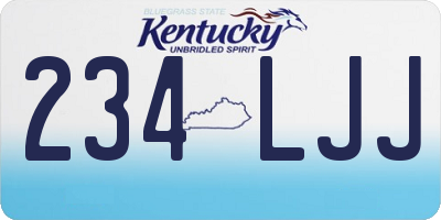 KY license plate 234LJJ