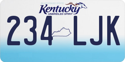 KY license plate 234LJK