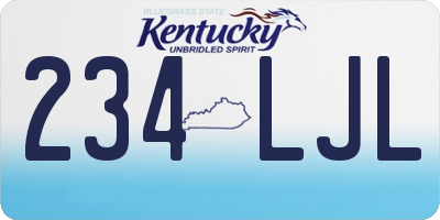 KY license plate 234LJL