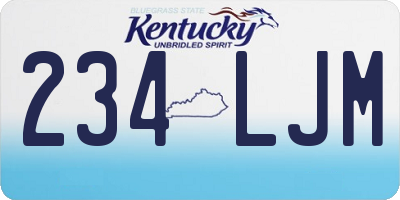 KY license plate 234LJM